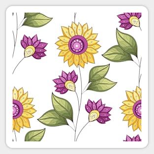 Spring Pattern with Floral Motifs Sticker